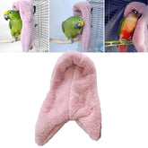 BuerKeo corner fleece bird blanket in cage providing warm shelter for parrots