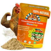 Buff Clucks WormStop bottle label shows herbal formula for flock wellness