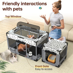 BUFOR cat playpen durable material emphasizes scratch resistance and easy cleaning.