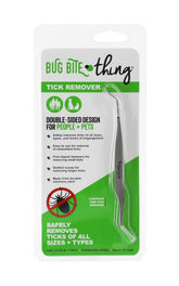 BUG BITE THING tick remover two-sided design safely removes ticks from skin.