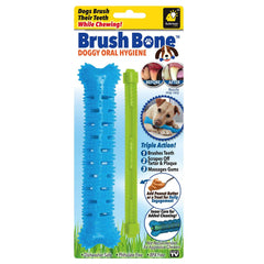 BulbHead BrushBone close-up shows a durable chew toy designed to help clean teeth during play.
