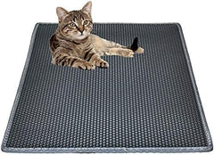 Bulkniu cat litter mat 24x30 gray — smooth surface protects paws and traps litter.