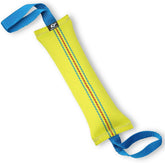 Bull Fit dog tug with firehose weave and two handles for durable playtime