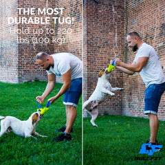 Bull Fit tug used indoors and outdoors for versatile interactive play
