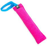 Bull Fit K9 Bite Tug Toy closeup stitching shows durable construction for long sessions.