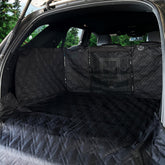 Bulldogology cargo liner with side protectors guards trunk against hair and scratches.