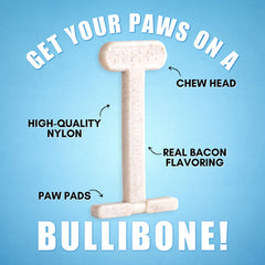 Bullibone bacon-flavor bone with long-lasting taste for persistent chewers