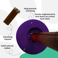 Bully Grip on-dog-toy-setup demonstrates interactive play with treat dispensing.