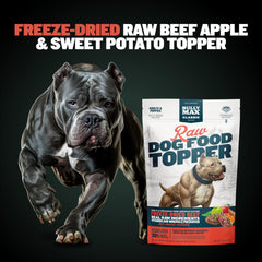 Bully Max toppers closeup showing beef chunks to boost protein