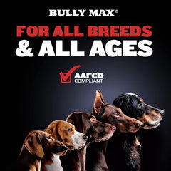 Bully Max Power Tabs label emphasizes muscle-building ingredients and safe formula.