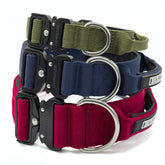 BULLYBREED Tactical Dog Collar with Handle closeup highlights reinforced grip for controlled handling.
