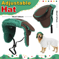 Bulyoou hunter hat completes the Christmas dog costume look