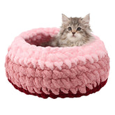 BUMUBI Rondo cat nest exterior in cloud pink offers cozy warmth for indoor cats.