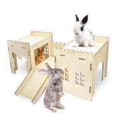 Bunny Castle Bunny House large: sturdy wooden playhouse for indoor rabbits