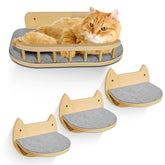 BUOGA Cat Wall Shelves assembly view shows quick-fit mounting for secure installation.