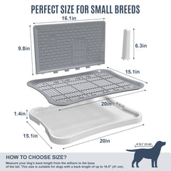 BUPIHUKA indoor dog potty tray demonstrates splash wall for cleaner floors