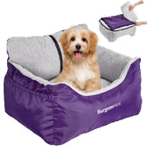 BurgeonNest dog car seat purple front view for secure travel of small dogs