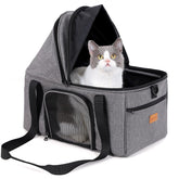 BurgeonNest top-expandable canopy cat carrier for easy entry and improved airflow.