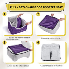 BurgeonNest dog car seat purple installation demonstrates quick setup