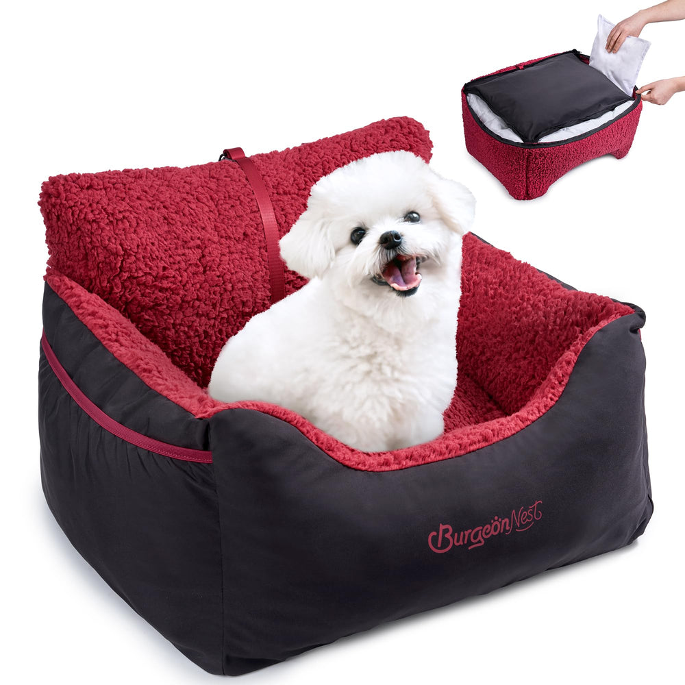 BurgeonNest dog car seat front view boosts safety and comfort for small dogs on the road