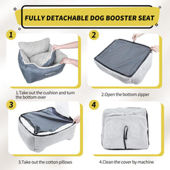 BurgeonNest dog car seat washable fabric shows easy cleaning with built-in detachable zipper.