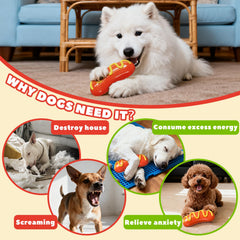 BURIESUR teething-proof dog toy soft rubber surface soothes puppy gums during chews