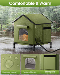 Butifoc heated outdoor cat house features a durable frame for year-round use.