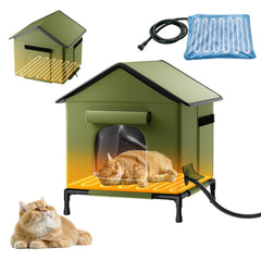 Butifoc heated outdoor cat house shows quick-assembly design for fast shelter setup.