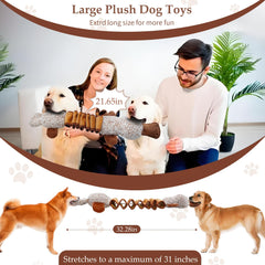BUYPOW Platypus plush dog toy in use during a chewing session