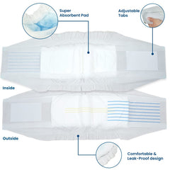 BV Dog Diapers Male XS fastening system for fur-friendly secure fit