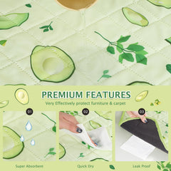 BVAGSS machine-washable dog pad avocado pattern for easy cleanup
