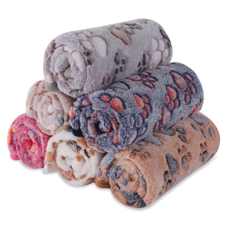 BVAGSS paw print blanket soft closeup highlighting plush warmth for pets