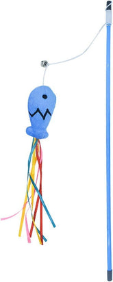 BWESOO Blue Cat Wand Teaser shows the colorful fish-teaser wand for interactive play.