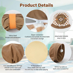 BWOGUE Bunny Tunnel Bed coffee removable bed shows versatile sleep area.