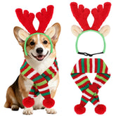 BWOGUE dog Christmas reindeer antlers headband with adjustable elastic strap for secure fit.