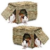 BWOGUE grass house guinea pig inside view, cozy hideaway for play and rest.