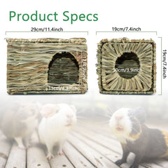 BWOGUE hand-woven grass hut closeup highlighting natural chew-friendly materials