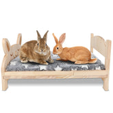 BWOGUE large wooden rabbit bed assembled for a cozy corner and calm napping.