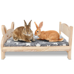 BWOGUE large wooden rabbit bed assembled for a cozy corner and calm napping.