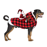 BWOGUE Santa Dog Costume on a dog with breathable fabric for comfortable wear.