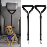 BWOGUE two-pack seatbelt straps attached to headrests for safer pet travel.
