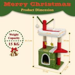 BYBYME Christmas cat tree hanging ball adds interactive play to reduce boredom.