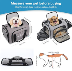Bytaoqipet cat carrier under seat fully expanded for extra room during travel