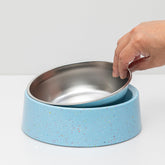 The bzyoo 32oz elevated bowl front view shows stable, spill-reducing design.