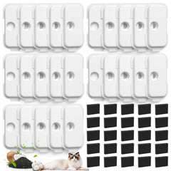 Cabiclean 25-pack replacement filters displayed for PETLIBRO compatibility, ensuring clean water.