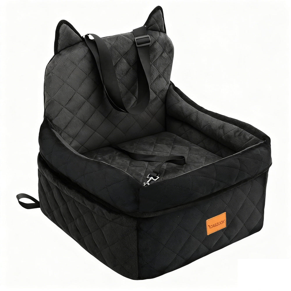 CABZOON dog car seat elevated cushion improves visibility and comfort during drives.
