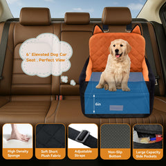 CABZOON dog car seat fits both front and back seats for flexibility.