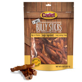 Cadet Bully Sticks 8 oz pack for extra-small dogs, long-lasting chew.