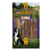 Cadet Gourmet Bull Sticks 12-pack front view, ideal for long-lasting chew rewards during training.