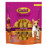 Cadet Gourmet Shish Kabob 5-inch treats shown in a bag, ideal for small-dog rewards.